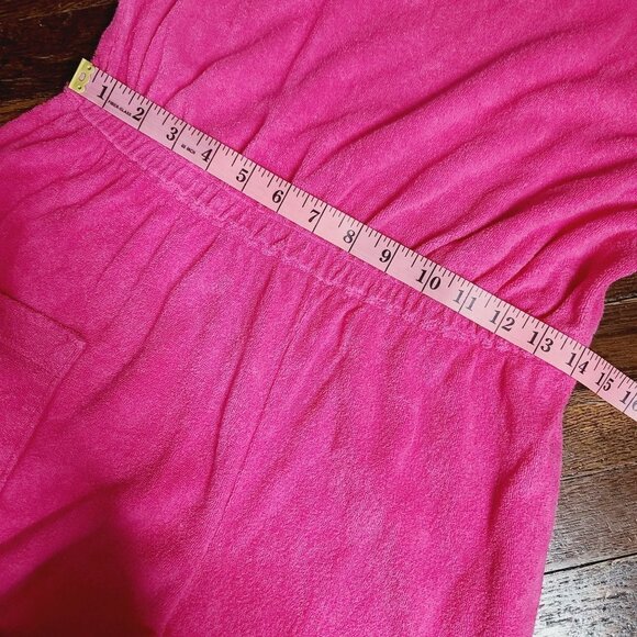 Vintage 70s Barbiecore Hot Pink Terry Cloth Romper - Picture 8 of 16